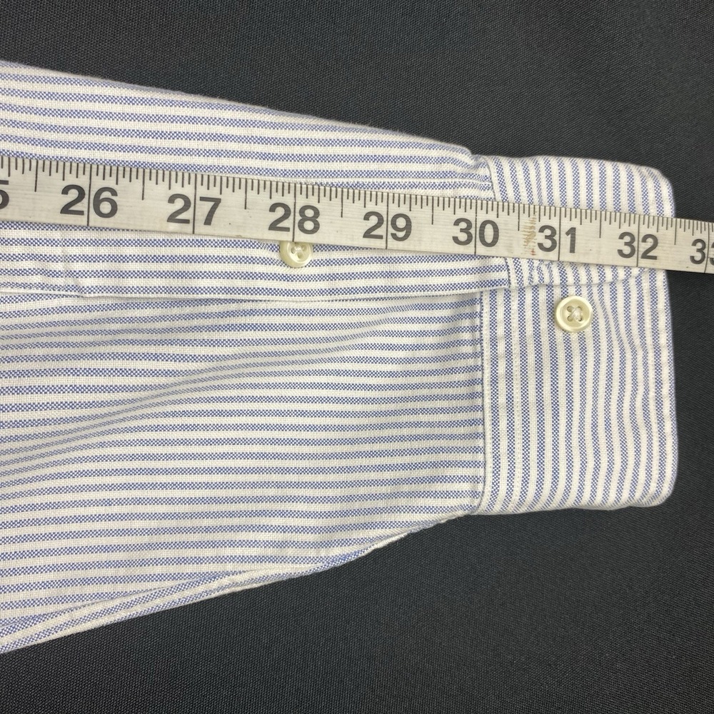 Ralph Lauren Oxford Shirt Mens 15.5-32/33 Blue/White Stripes Classic Fit - Picture 6 of 7